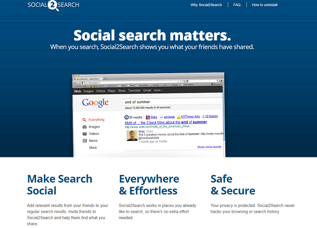 Social2Search website