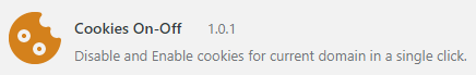 How to remove Cookies On-Off (“Disable and enable cookies for current domain in a single click”). This extension is managed and cannot be removed or disabled.