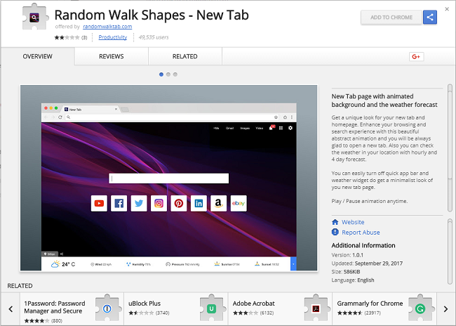 How to delete Random Walk Shapes - New Tab (ID: fdjcngoneogjbkdakodemfopgkkncoll)