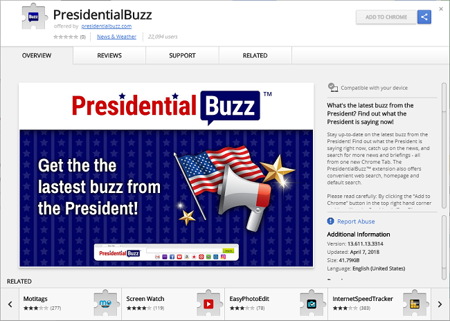 Delete Presidential Buzz virus