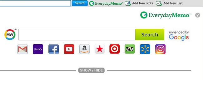 Delete Everyday Memo new tab virus (MyWay)