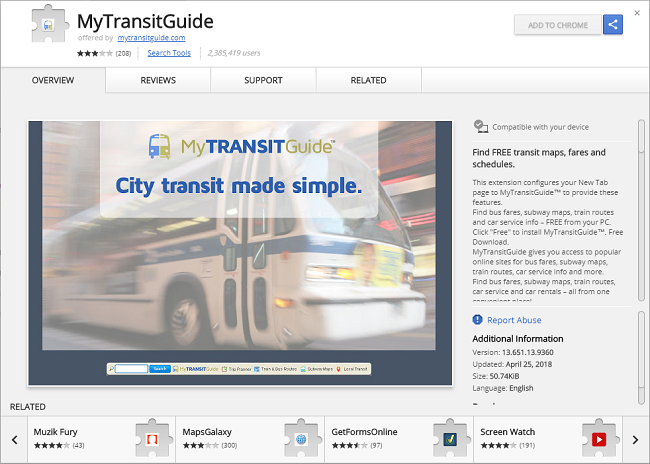 Delete My Transit Guide virus