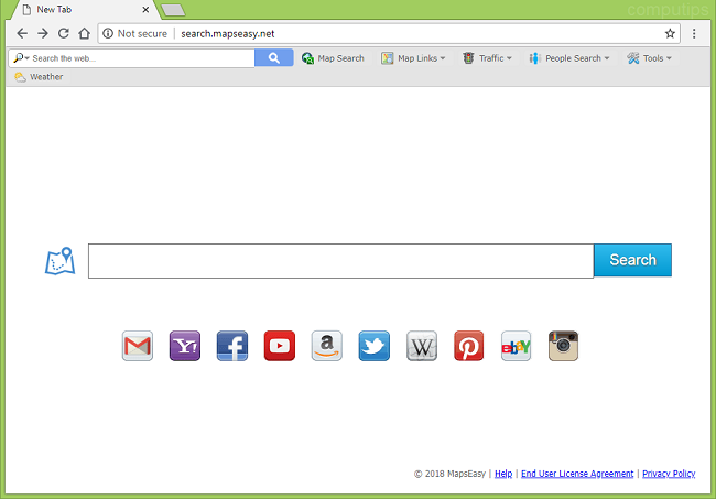 delete http://search.mapseasy.net/is new tab virus