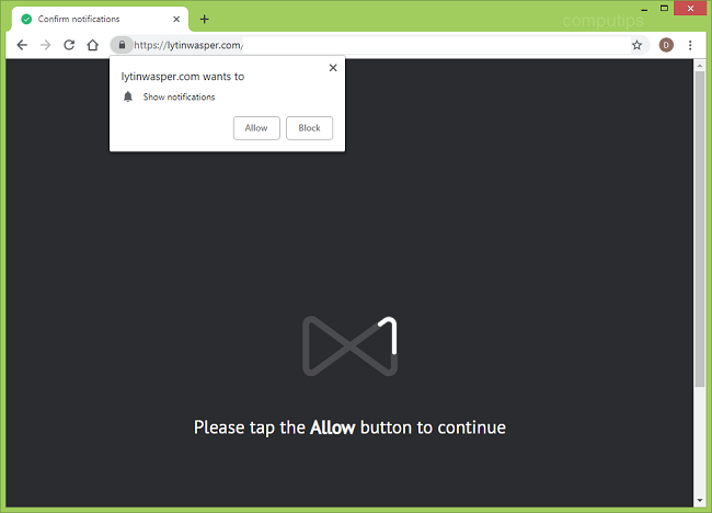 Delete https://lytinwasper.com, p8.lytinwasper.com, p7.lytinwasper.com, p3.lytinwasper.com, p2.lytinwasper.com, p1.lytinwasper.com virus notifications