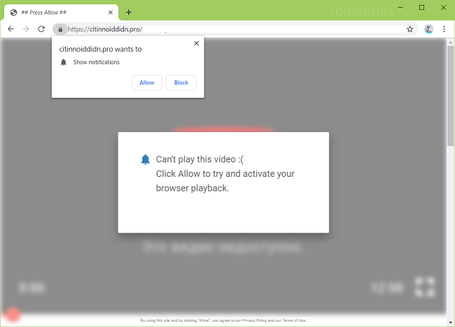 Delete https://citinnoiddidn.pro, p8.citinnoiddidn.pro virus notifications