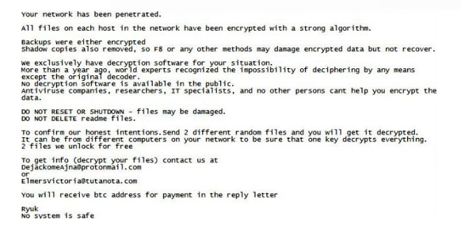 How to remove Ryuk Ransomware