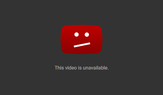 Youtube saying that the video is unavailable.