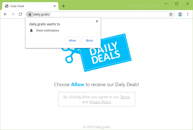 Delete daily.gratis virus notifications