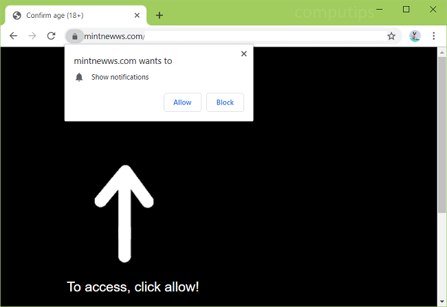 Delete mintnewws.com virus notifications