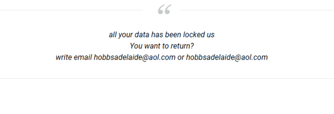 How to remove Hobbsadelaide@aol.com.harma ransomware