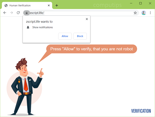 Delete zscript.life, 0.zscript.life, etc. virus notifications