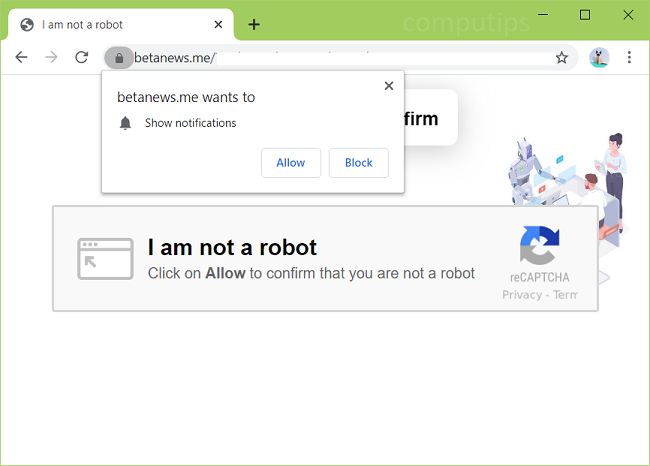 Delete betanews.me, 0.betanews.me, 1.betanews.me, 2.betanews.meo, etc. virus notifications