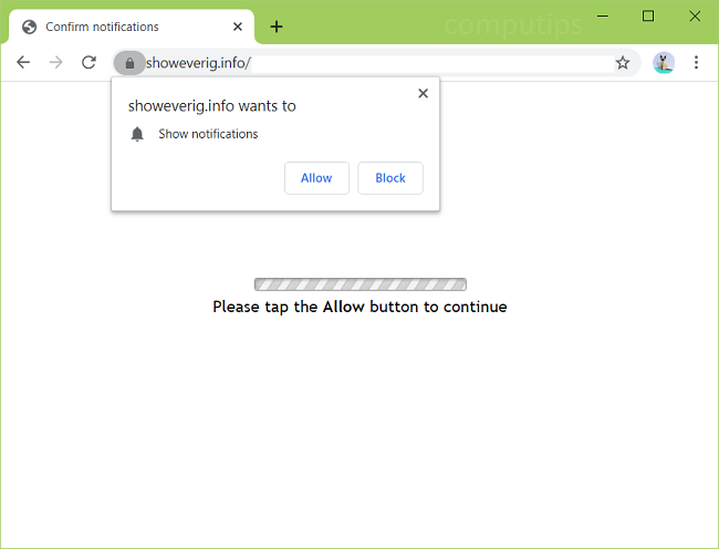 Delete showeverig.info, ja8l.showeverig.info, m76t.showeverig.info, jud3.showeverig.info, etc. virus notifications