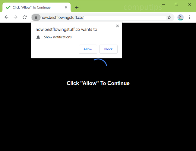 Delete now.bestflowingstuff.co virus notifications