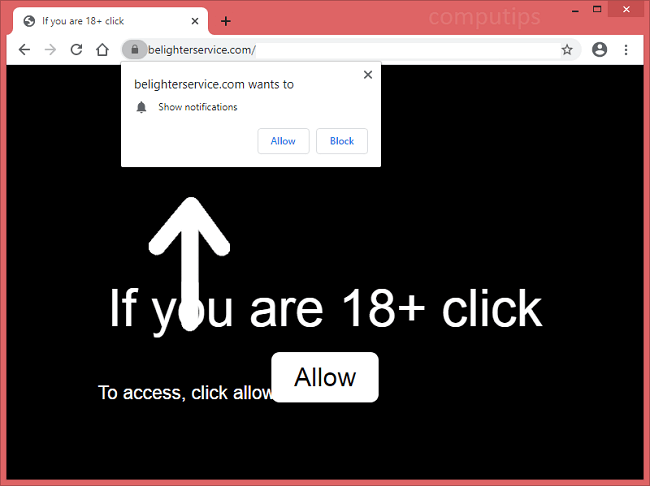 Delete be lighter service.com, 0.belighterservice.com virus notifications
