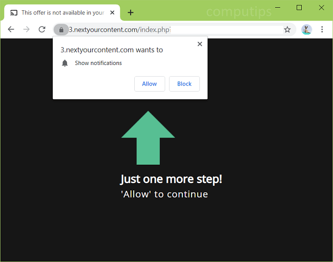 Delete 0.nextyourcontent.com, 1.nextyourcontent.com, 2.nextyourcontent.com, 3.nextyourcontent.com, etc. (next your content com virus) notifications