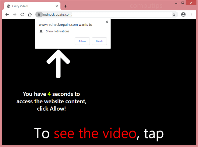Delete redneck repairs.com, www.redneckrepairs.com virus notifications