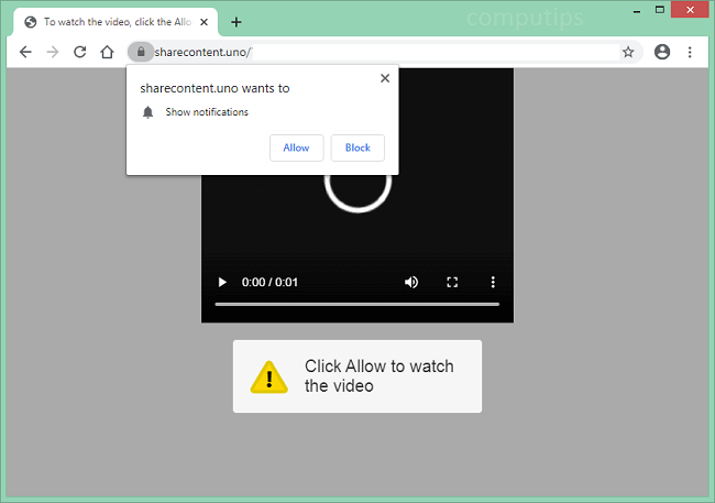 Delete sharecontent.uno, p8.sharecontent.uno, p7.sharecontent.uno, p6.sharecontent.uno virus notifications