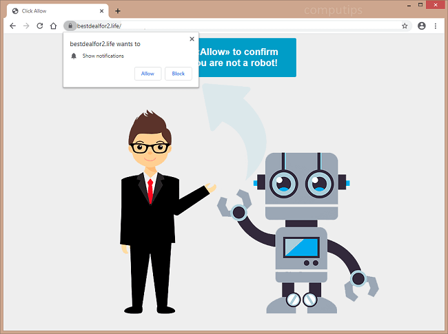 Delete best deal for 2.life, 0.bestdealfor2.life virus notifications