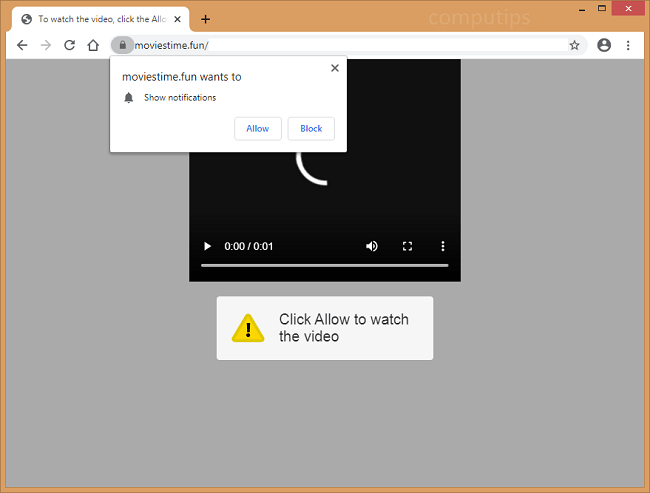 Delete 0.moviestime.fun (movies time fun virus) notifications