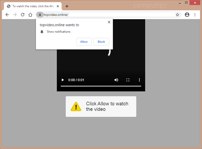 Delete top video.online, 0.topvideo.online virus notifications