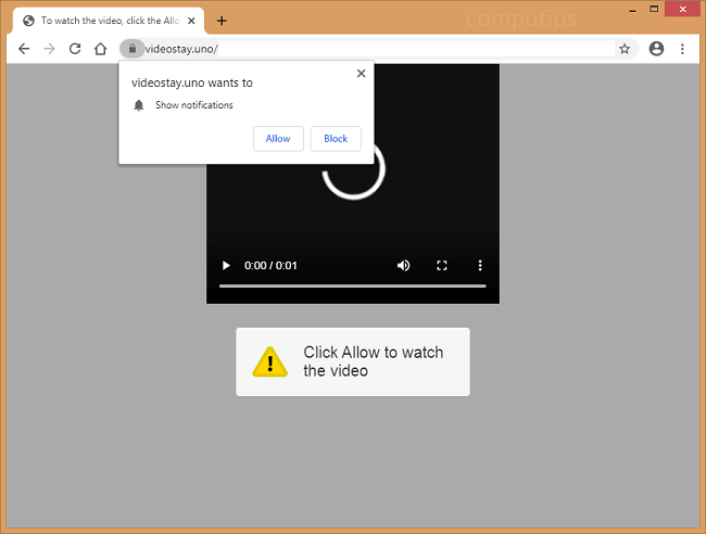 Delete 0.videostay.uno (video stay uno virus) notifications