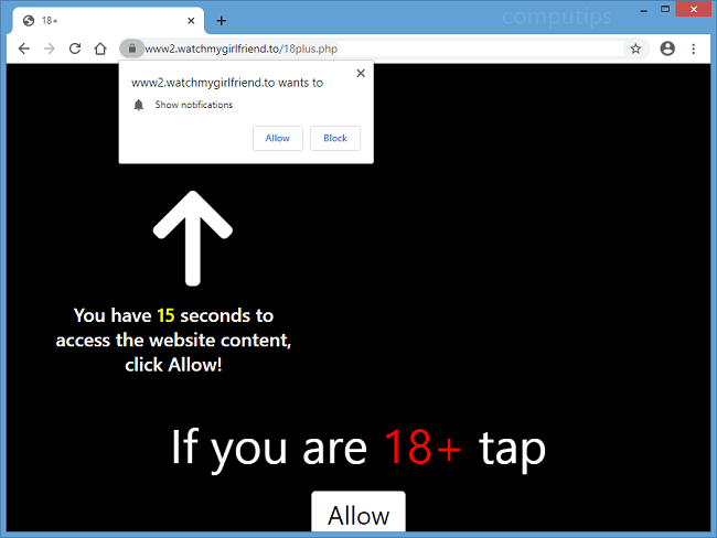 Delete www1.watchmygirlfriend.to, www2.watchmygirlfriend.to, www3.watchmygirlfriend.to (watch my girlfriend to virus) notifications