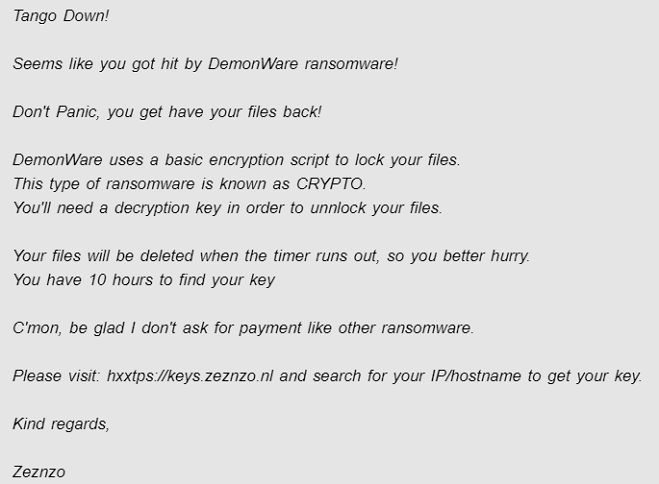 remove demonware ransomware virus