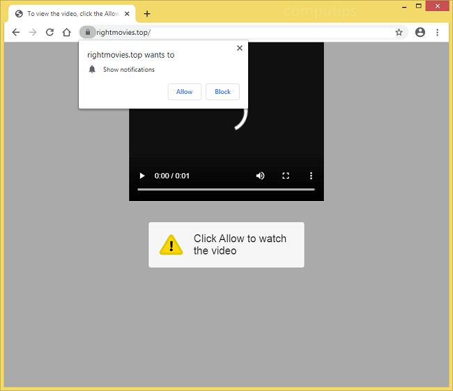 Delete 0.rightmovies.top, (right movies top virus) notifications
