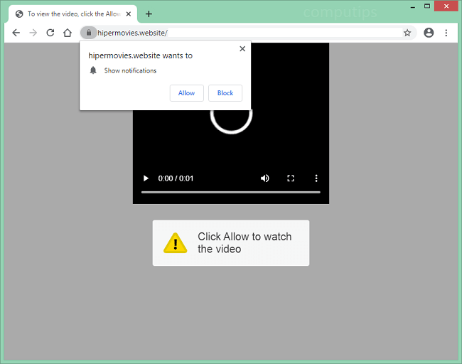 Delete 0.hipermovies.website, 1.hipermovies.website (hyper movies website virus) notifications