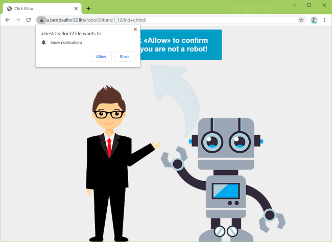 Delete a.bestdealfor32.life, b.bestdealfor32.life (best deal for 32 life) virus notifications