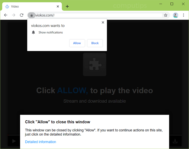 Delete viokos.com virus notifications