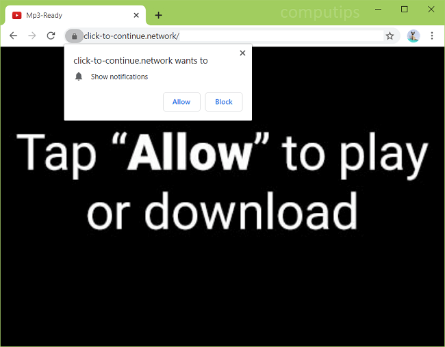 Delete click-to-continue.network virus notifications