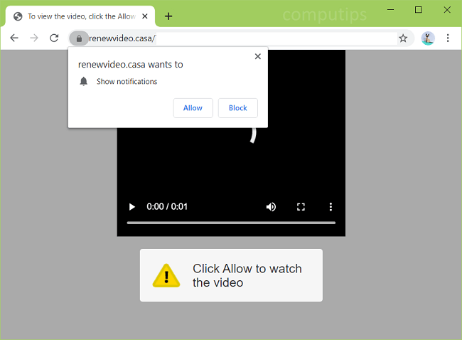 Delete 0.renewvideo.casa (renew video casa virus) notifications