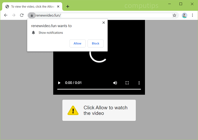 Delete 0.renewvideo.fun (renew video fun virus) notifications