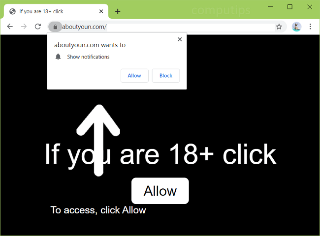 Delete 0.aboutyoun.com (about you n virus) notifications