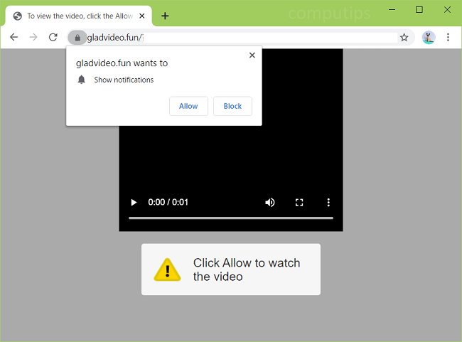 Delete 0.gladvideo.online (glad video online virus) notifications