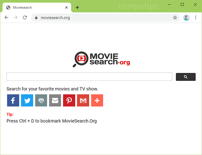 Delete movie search org virus (https://www.moviesearch.org/)