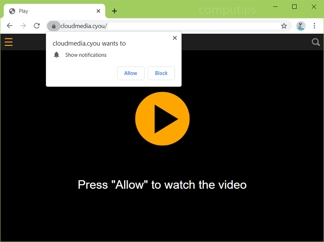 Delete 0.cloudmedia.cyou, cloudmedia.fun, cloudmedia.surf (cloud media cyou virus) notifications