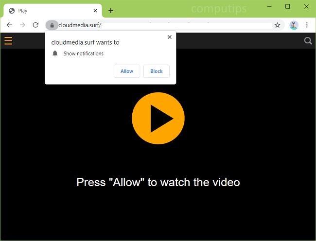 Delete 0.cloudmedia.surf, cloudmedia.casa virus notifications