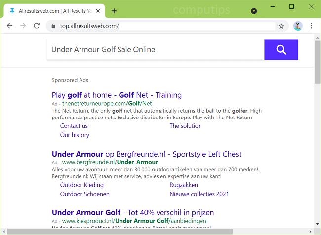 delete top.allresultsweb.com, es.allresultsweb.com virus