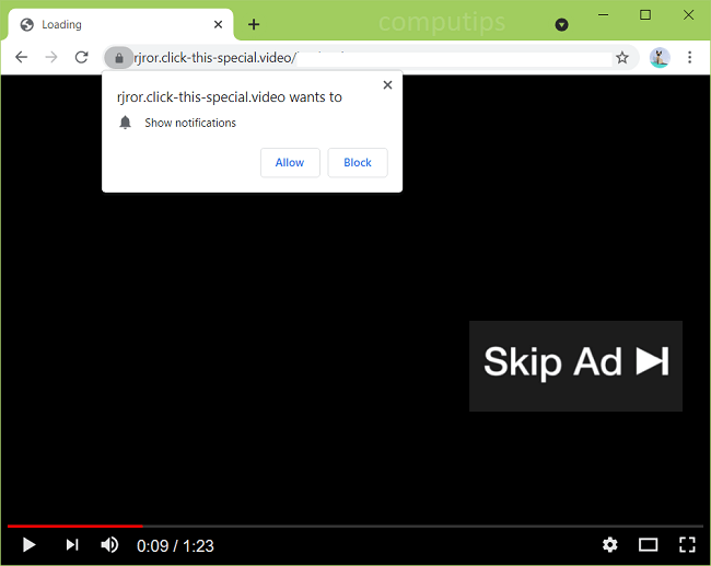 Delete rjror.click-this-special.video virus notifications
