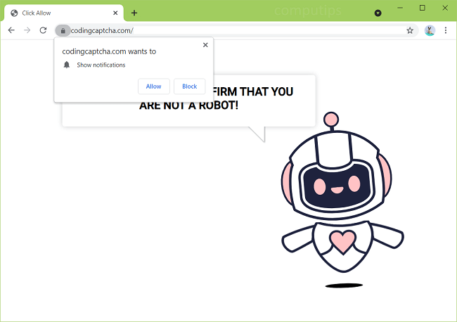 Delete a.codingcaptcha.com, b.codingcaptcha.com, c.codingcaptcha.com (coding captcha virus) notifications