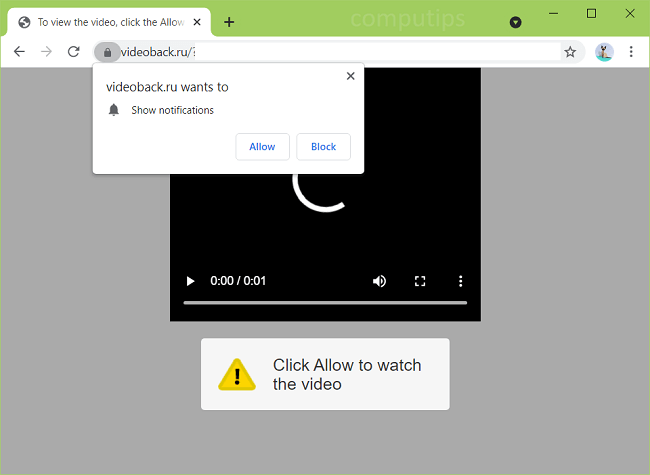 Delete 0.videoback.ru  (video back virus) notifications