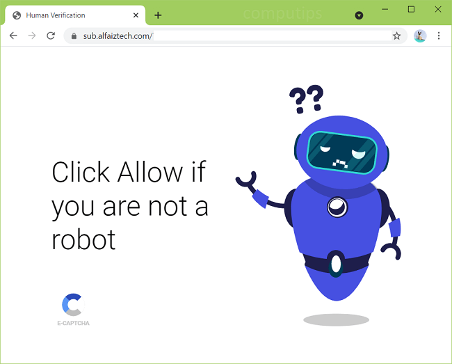 Delete sub.alfaiztech.com, push.alfaiztech.com virus notifications