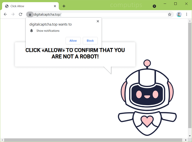 Delete a.digitalcaptcha.top, b.digitalcaptcha.top, c.digitalcaptcha.top (digital captcha top virus) notifications