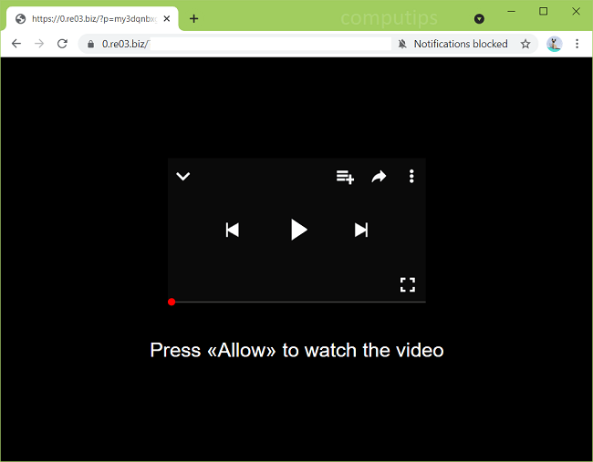 Delete 0.re03.biz, 1.re03.biz virus notifications