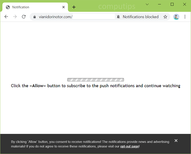 Delete a.vianidorinotor.com, b.vianidorinotor.com, c.vianidorinotor.com virus notifications