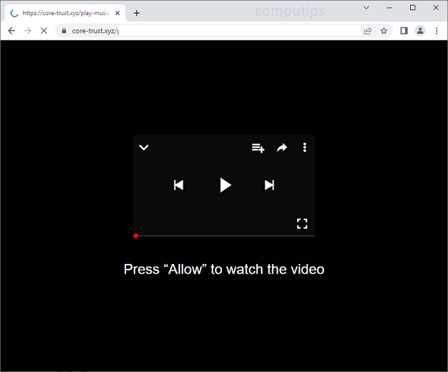 Delete core-trust.xyz virus notifications