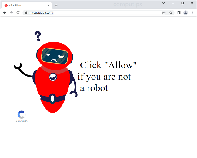 Delete myedytaclub.com virus notifications